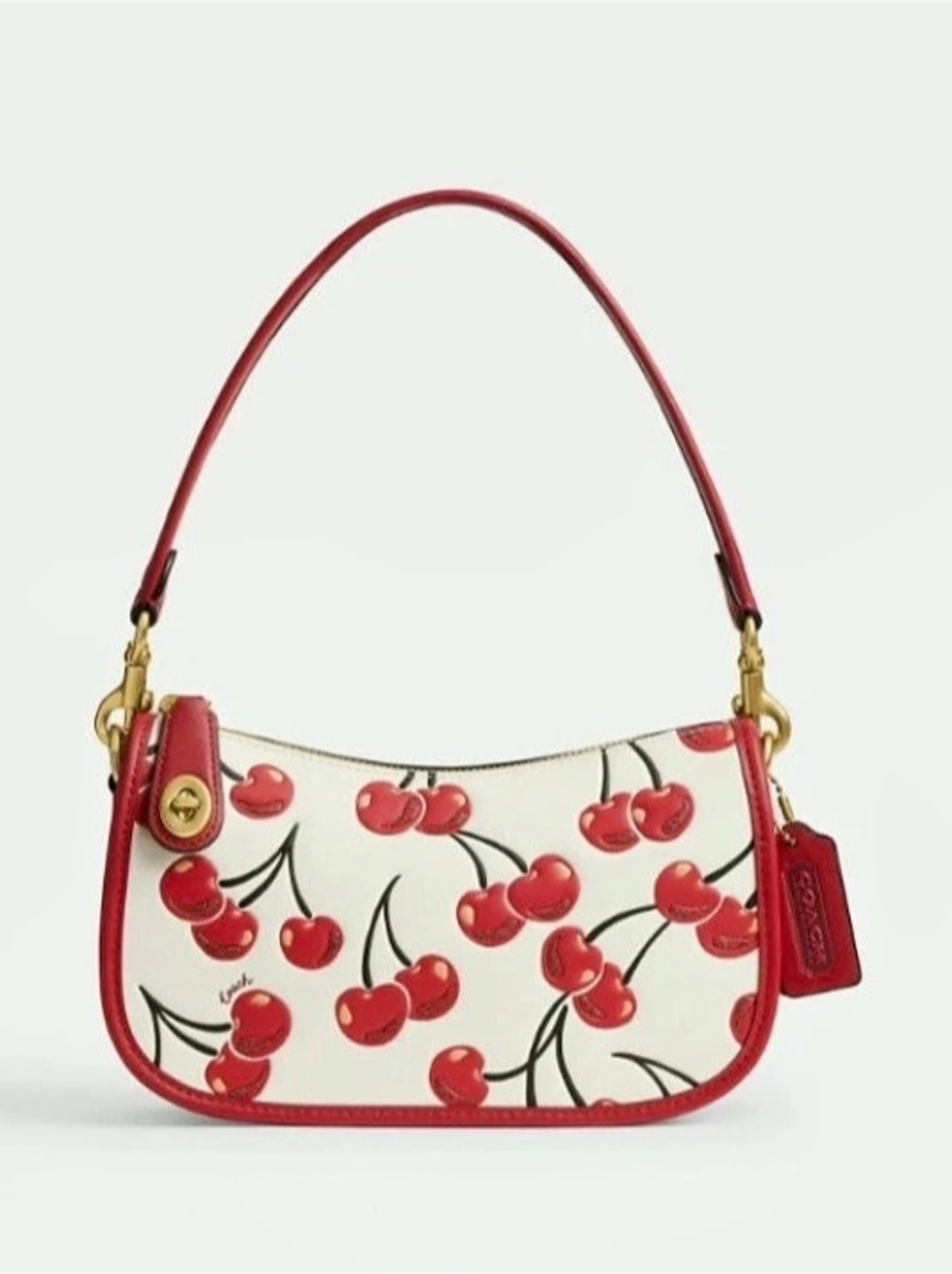 Coach Cherry Print Swinger Shoulder/Crossbody Leather Bag NWT